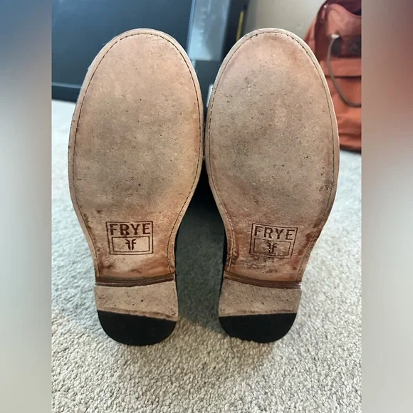 Frye Paige Tall Riding Boot Black Double Panels Womens Size 8 B - Picture 4 of 7